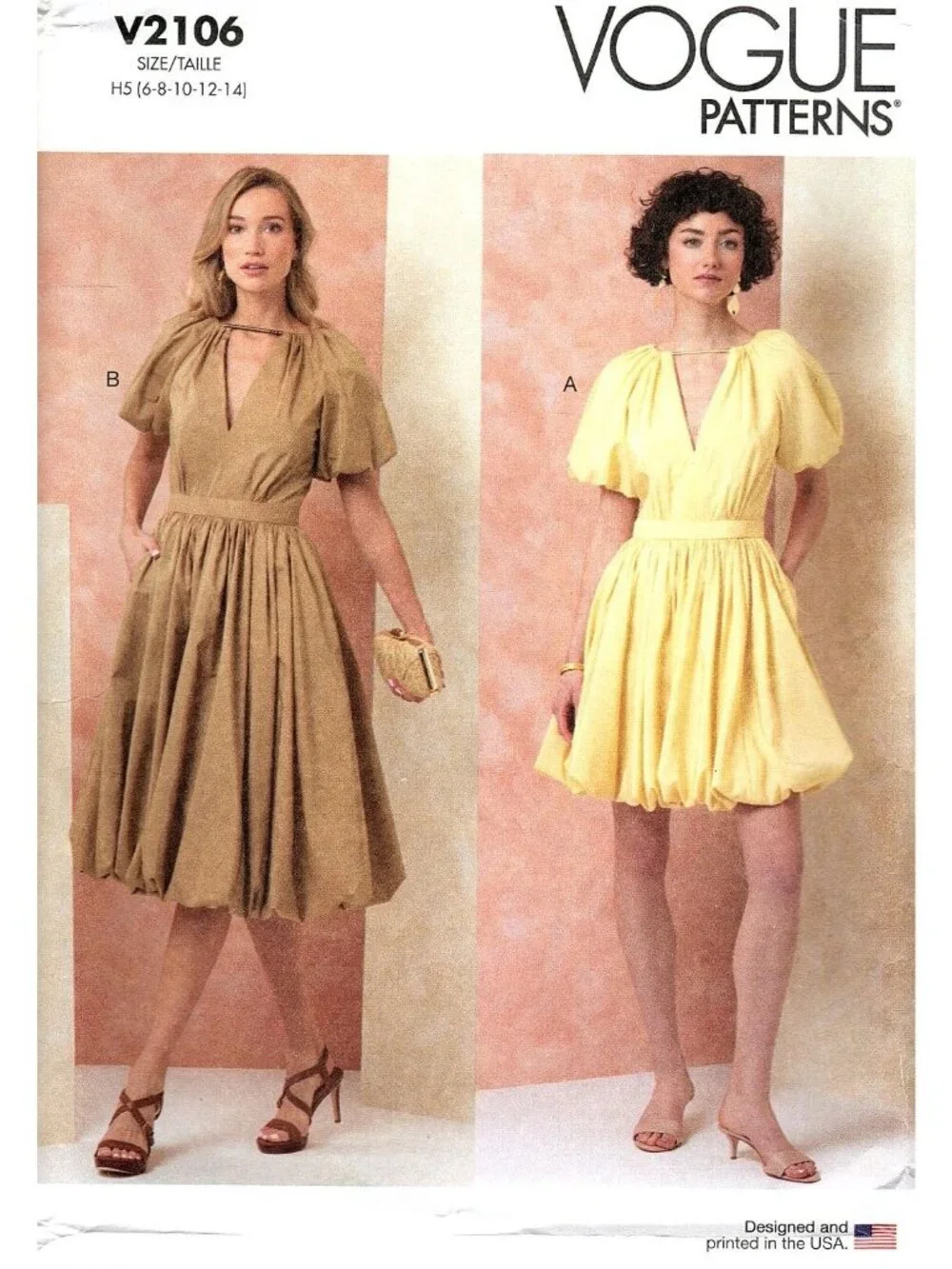 Vogue V2106 Misses 6 to 14 Bubble Hem Dress Uncut Sewing Pattern